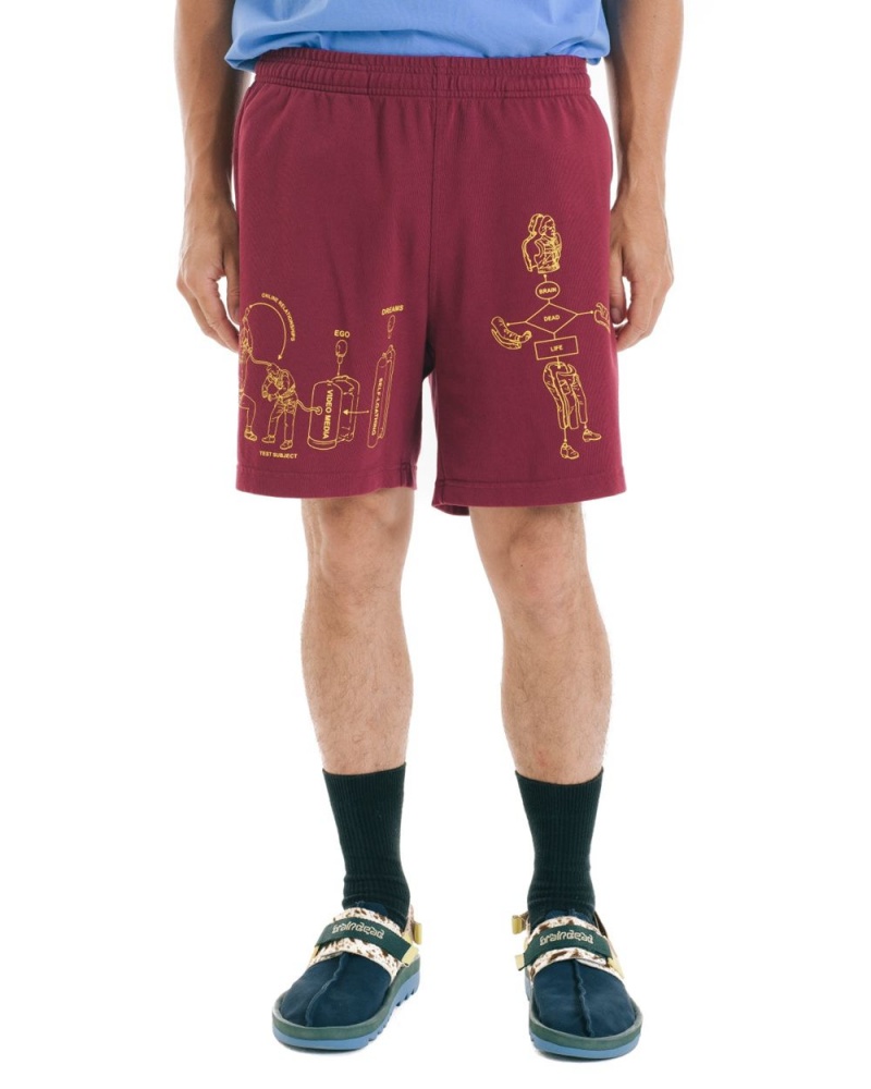 Burgundy Brain Dead Tutorials Heavyweight Jersey Shorts | AU 7029841-EK