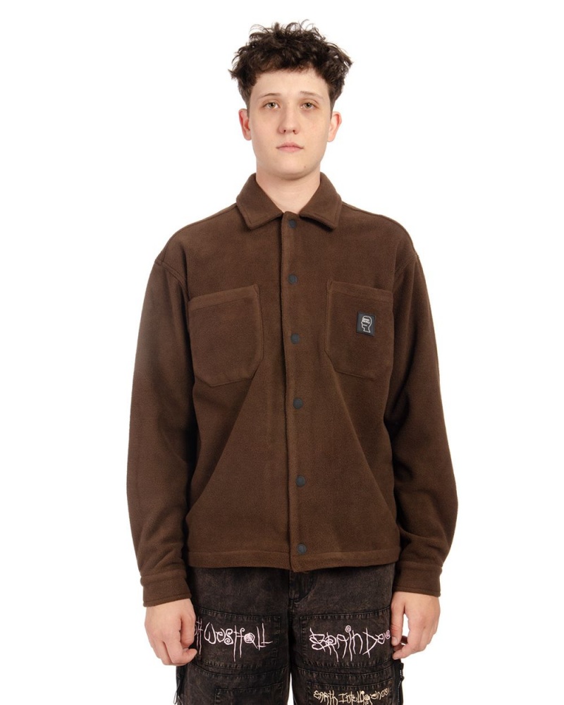 Chocolate Brain Dead Polar Fleece Climber Shirt | AU 8536270-KW