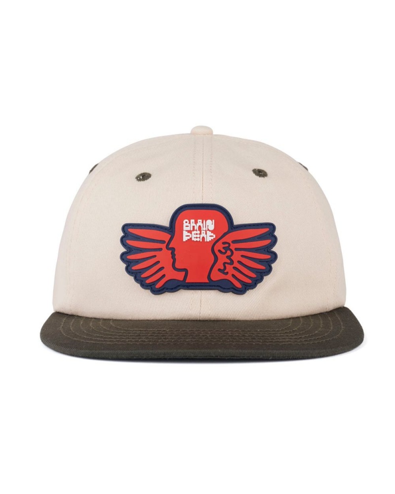 Cream Brain Dead Afterlife 6 Panel Cap | AU 5218640-QT