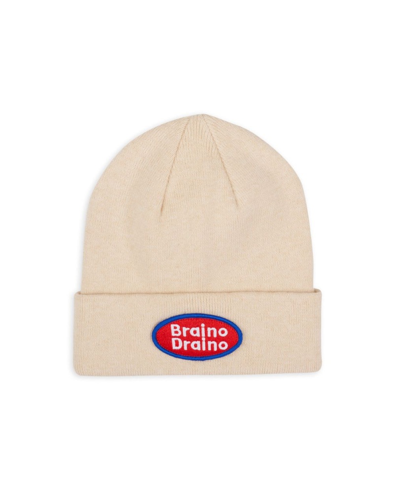 Cream Brain Dead Braino Draino Wool Beanie | AU 3601842-YC