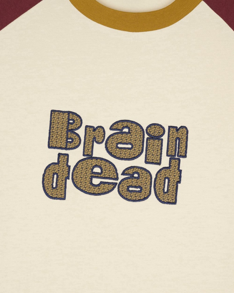 Cream Brain Dead Field Raglan T-Shirt | AU 6207138-RL