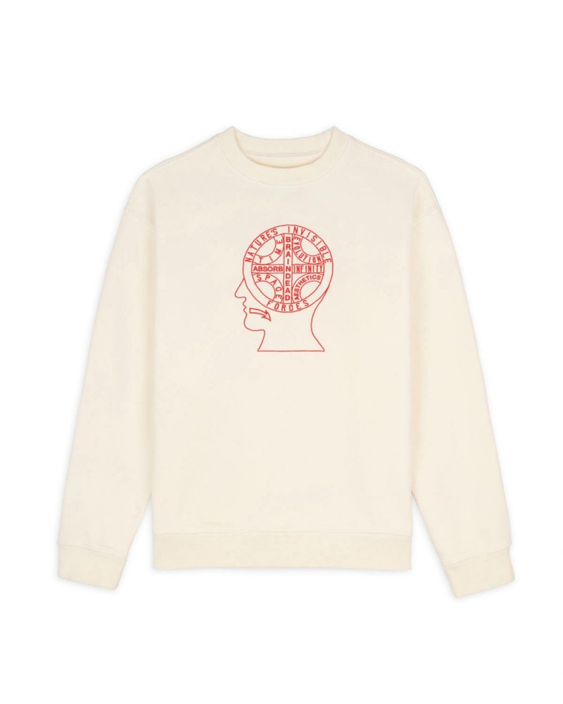 Cream Brain Dead Invisible Forces Crewneck Sweatshirt | AU 5309678-BH