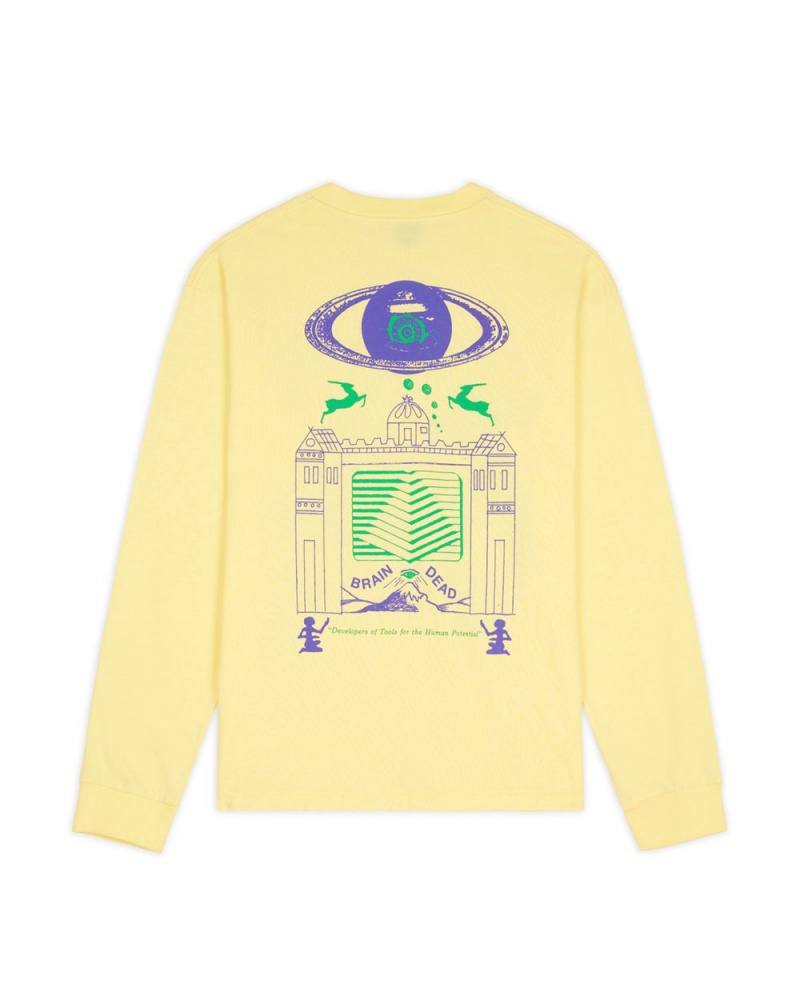 Cream Brain Dead New Dimensions Long Sleeve T-Shirt | AU 2834517-CM