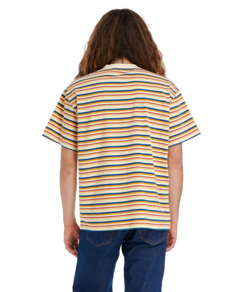 Cream Brain Dead Nineties Blocked Striped T-Shirt | AU 8321067-XO