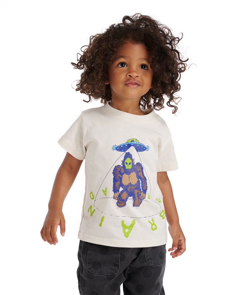 Cream Brain Dead Ufo Kids T-Shirt | AU 5963842-NQ