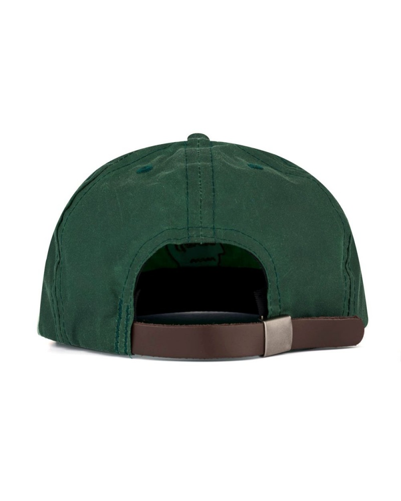 Dark Green Brain Dead Waxed Logo Head Cap | AU 3891074-ZI