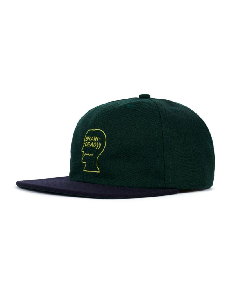 Dark Green Brain Dead Wool Logohead Hat | AU 3147692-VO