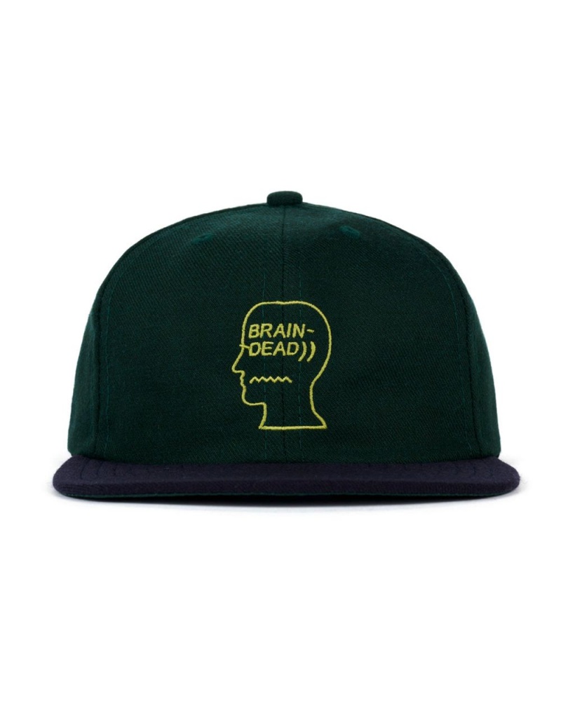 Dark Green Brain Dead Wool Logohead Hat | AU 3147692-VO