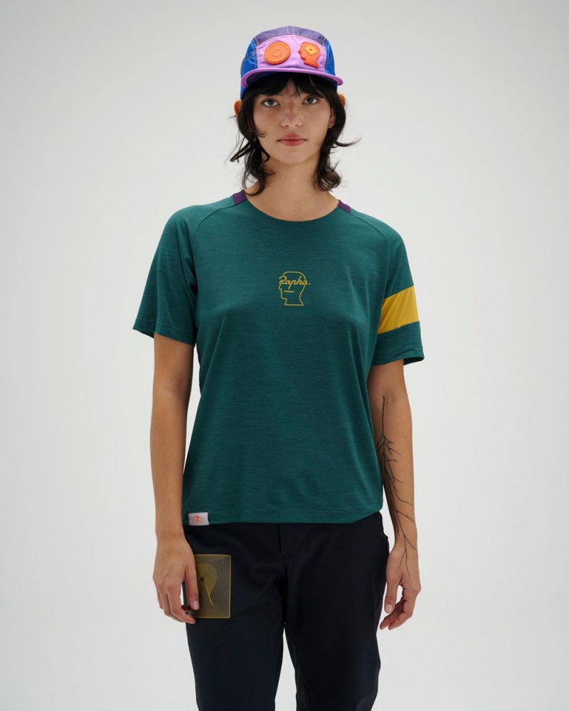 Dark Green Brain Dead X Rapha Trail Technical T-Shirt | AU 5023748-CO