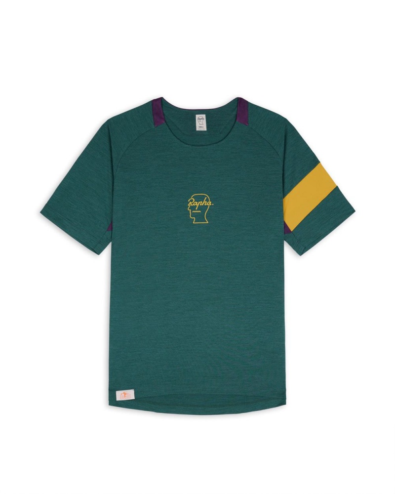 Dark Green Brain Dead X Rapha Trail Technical T-Shirt | AU 5023748-CO