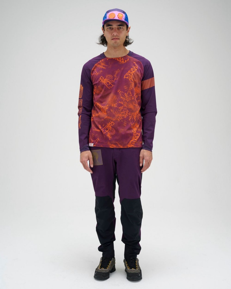 Dark Purple Brain Dead X Rapha Trail Windblock Jersey T-Shirt | AU 1640295-YO