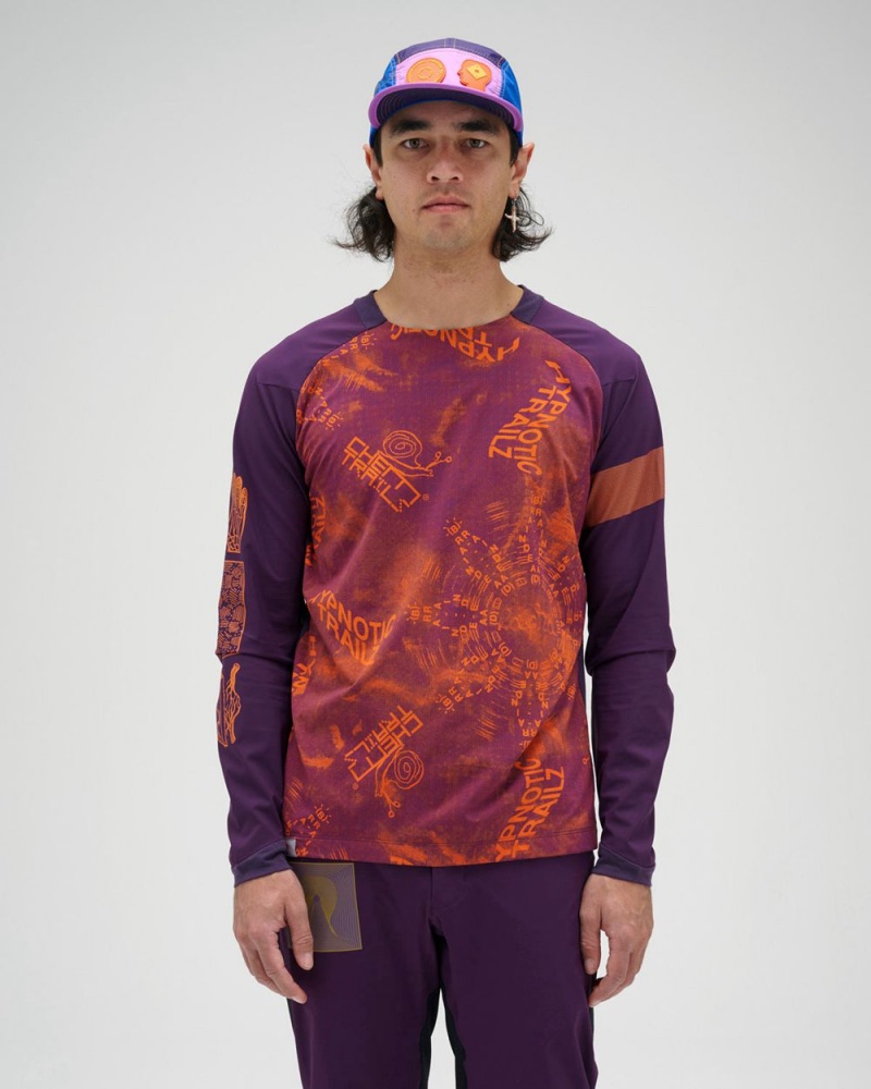 Dark Purple Brain Dead X Rapha Trail Windblock Jersey T-Shirt | AU 1640295-YO