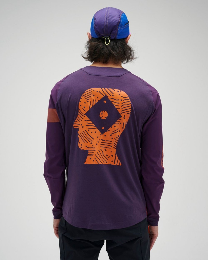 Dark Purple Brain Dead X Rapha Trail Windblock Jersey T-Shirt | AU 1640295-YO