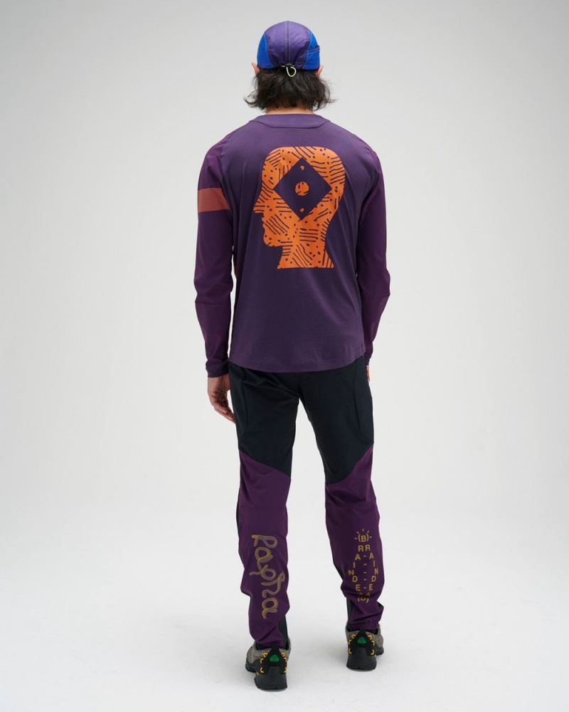 Dark Purple Brain Dead X Rapha Trail Windblock Jersey T-Shirt | AU 1640295-YO