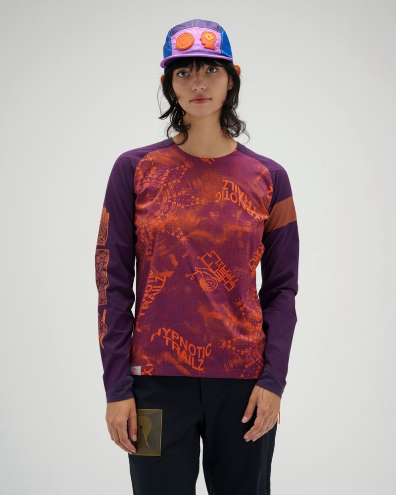 Dark Purple Brain Dead X Rapha Trail Windblock Jersey T-Shirt | AU 0986753-BQ