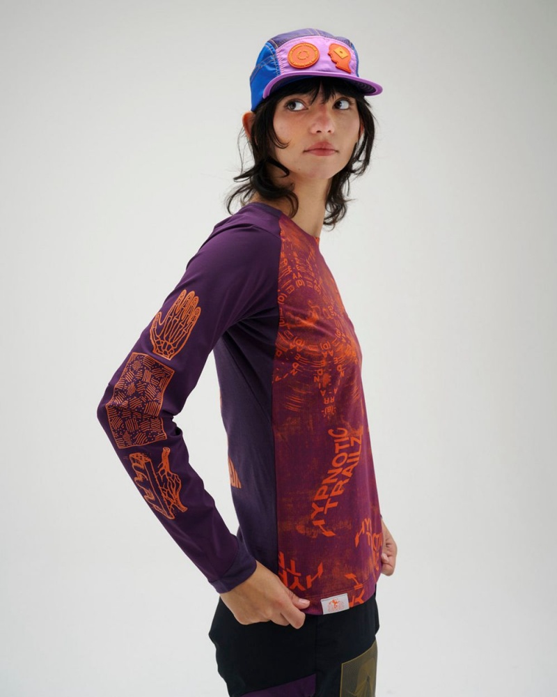 Dark Purple Brain Dead X Rapha Trail Windblock Jersey T-Shirt | AU 0986753-BQ