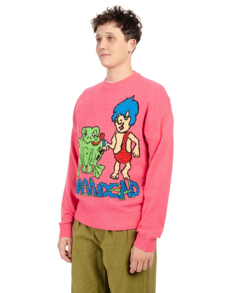 Fuchsia Brain Dead Buddies Sweater | AU 9845176-DU