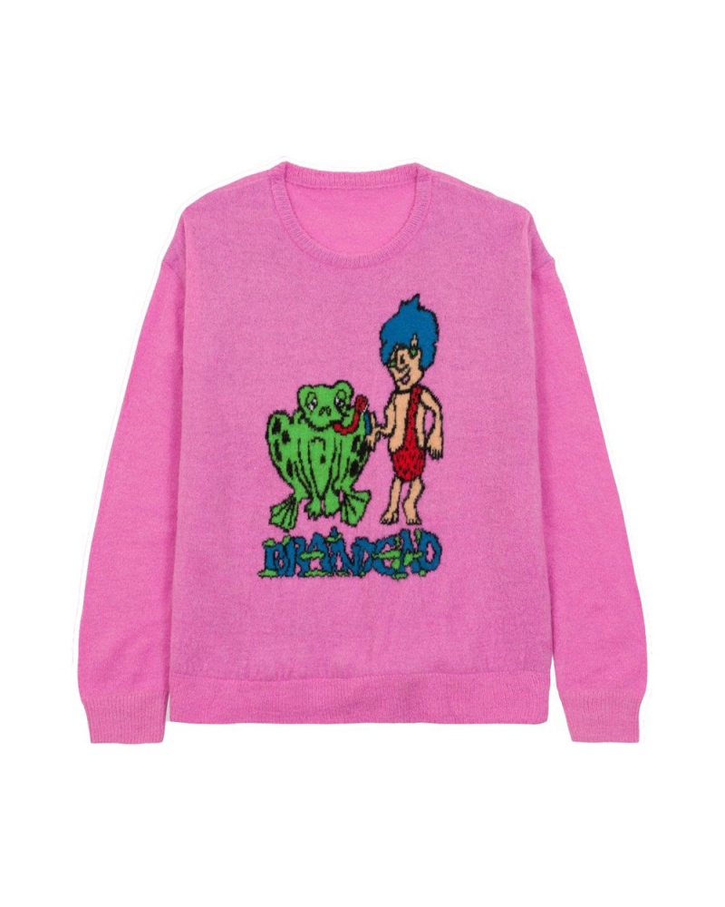 Fuchsia Brain Dead Buddies Sweater | AU 9845176-DU