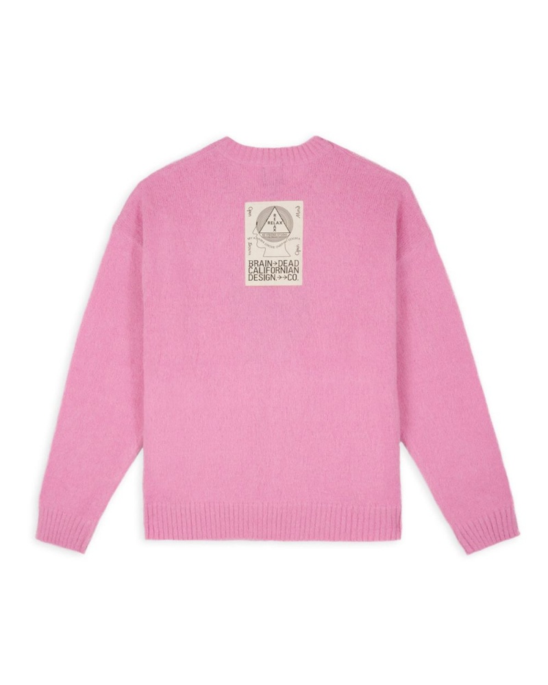 Fuchsia Brain Dead Superfuzz Logohead Crewneck Sweater | AU 3901276-UF