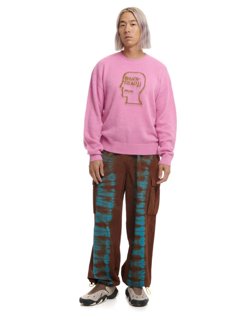 Fuchsia Brain Dead Superfuzz Logohead Crewneck Sweater | AU 3901276-UF