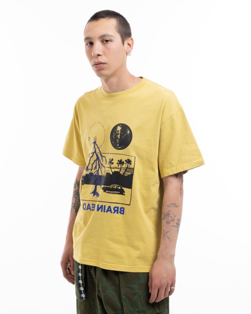 Gold Brain Dead Cosmic Gas T-Shirt | AU 4736298-BO