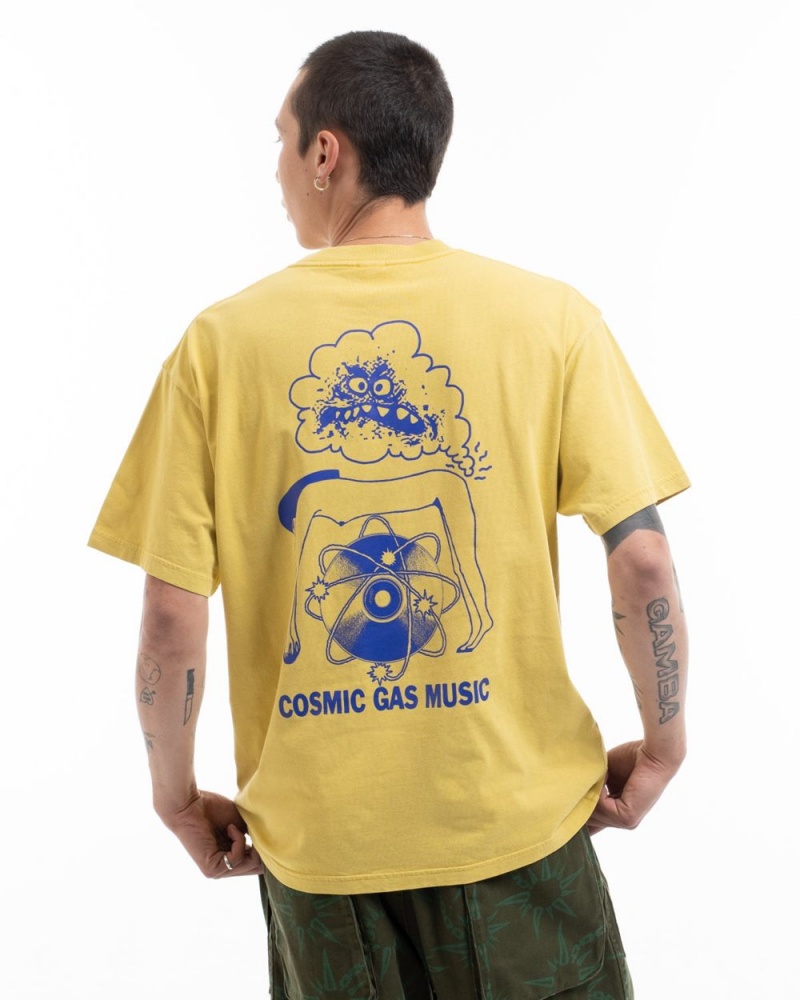 Gold Brain Dead Cosmic Gas T-Shirt | AU 4736298-BO