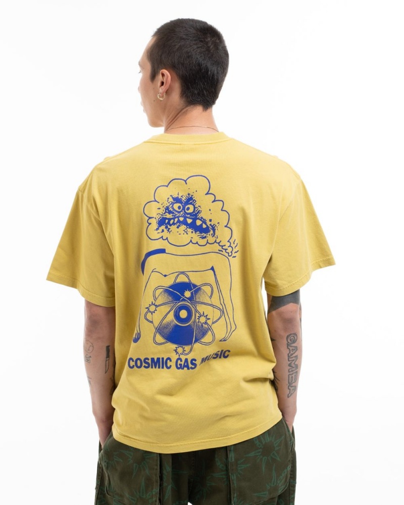 Gold Brain Dead Cosmic Gas T-Shirt | AU 4736298-BO