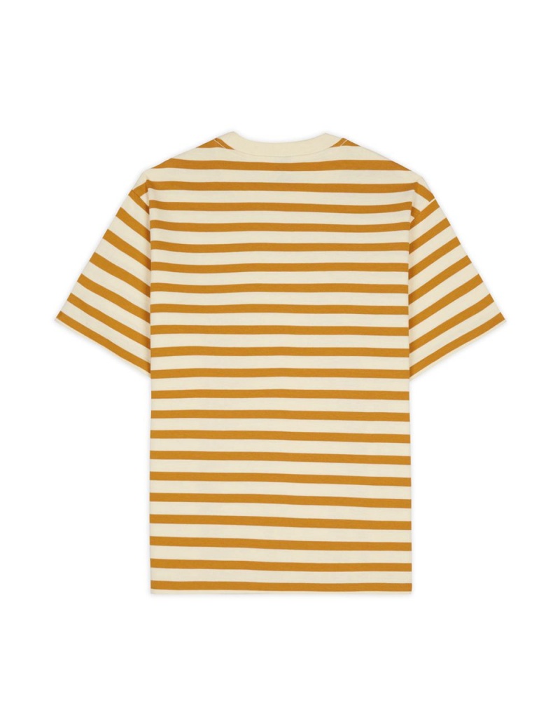 Gold Brain Dead Organic Striped T-Shirt | AU 6907431-IH