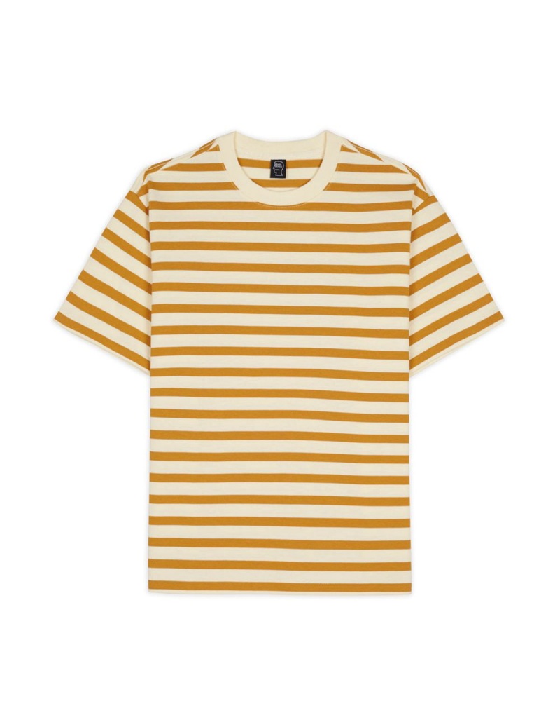 Gold Brain Dead Organic Striped T-Shirt | AU 6907431-IH