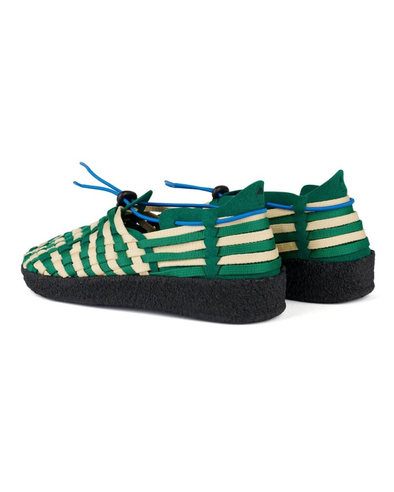 Green Beige Brain Dead Malibu Latigo Woven Shoes | AU 5249368-YP