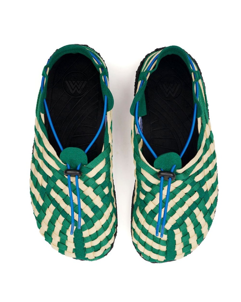 Green Beige Brain Dead Malibu Latigo Woven Shoes | AU 5249368-YP