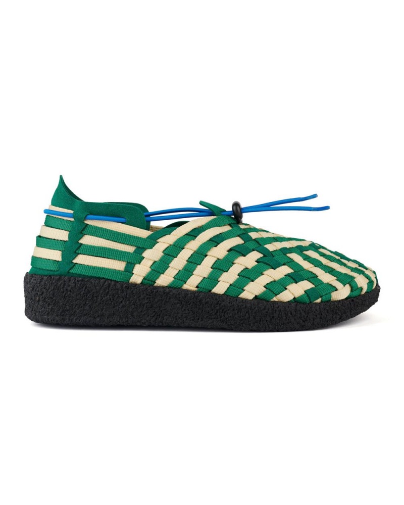 Green Beige Brain Dead Malibu Latigo Woven Shoes | AU 5249368-YP