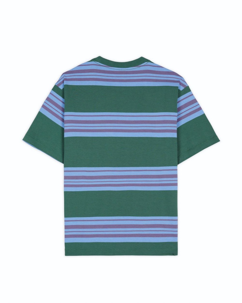 Green Brain Dead Baker Striped Pocket T-Shirt | AU 6194073-BI