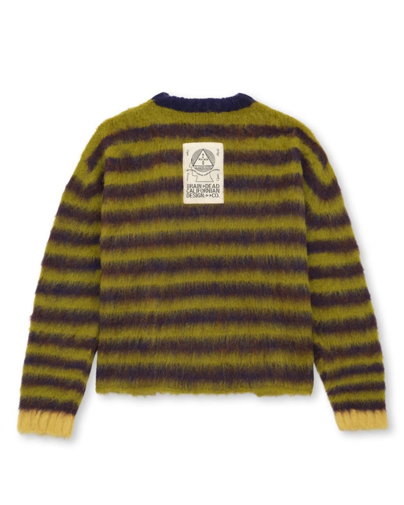 Green Brain Dead Boxy Knit Stripe Sweater | AU 5076318-GN