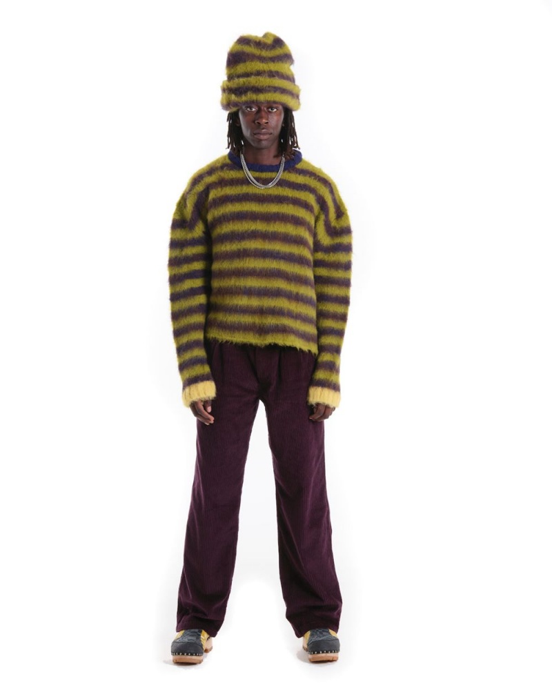 Green Brain Dead Boxy Knit Stripe Sweater | AU 5076318-GN