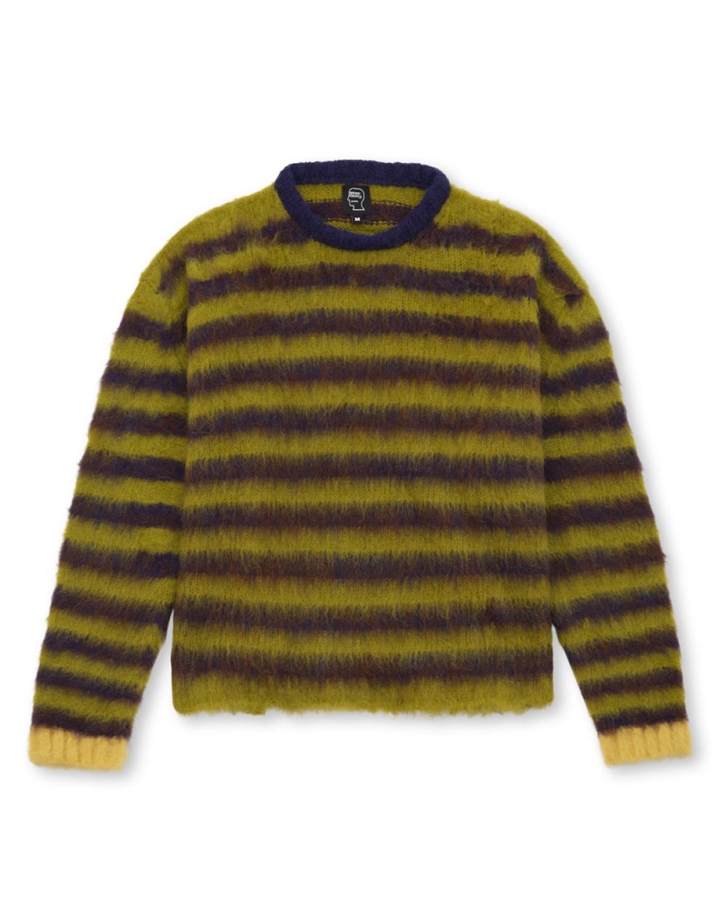 Green Brain Dead Boxy Knit Stripe Sweater | AU 5076318-GN