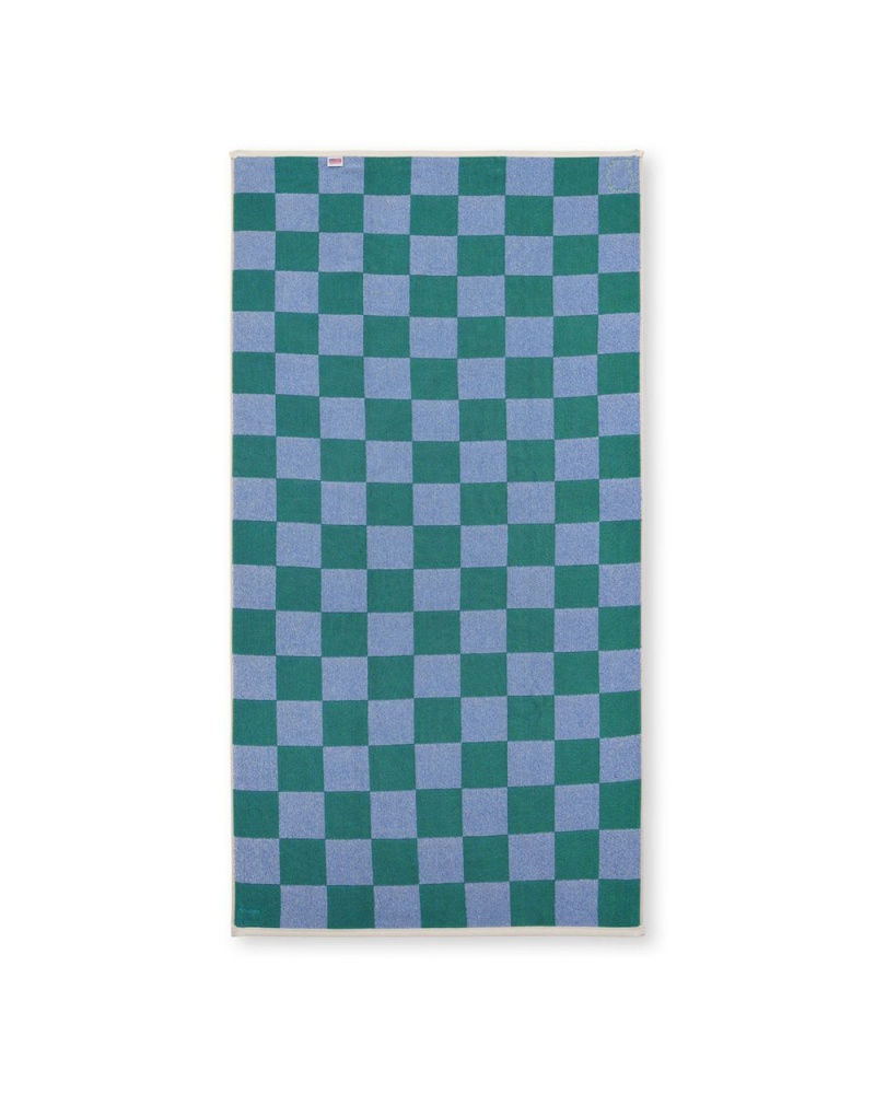 Green Brain Dead Checkered Beach Towel | AU 0854739-WH