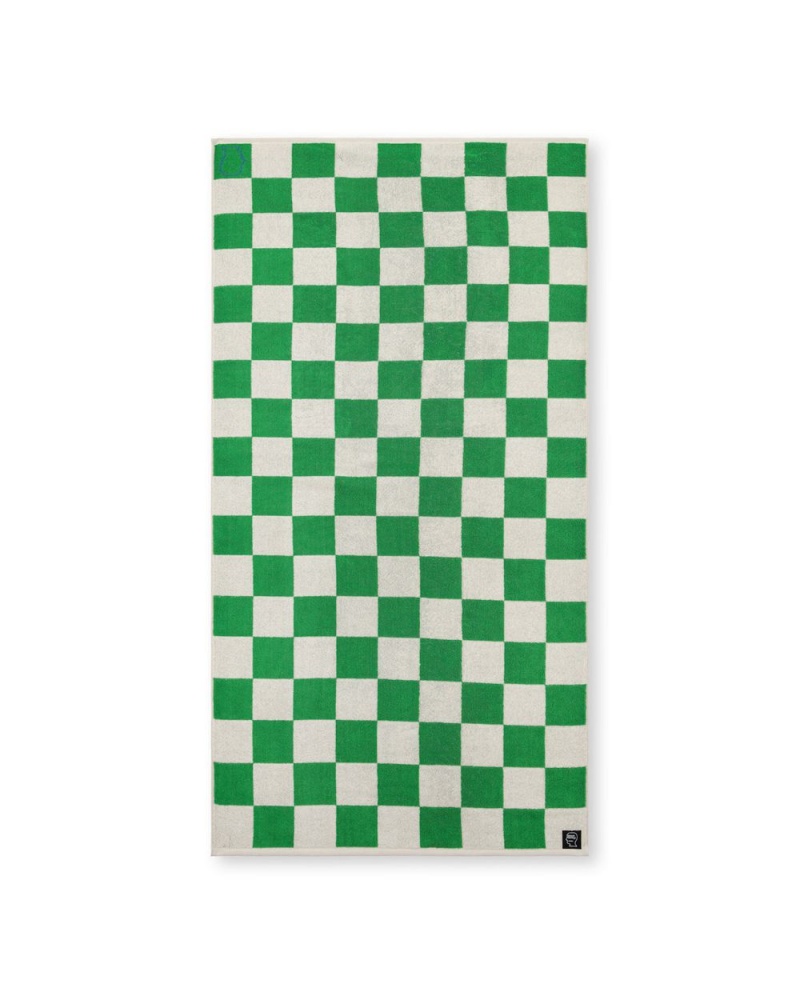 Green Brain Dead Checkered Beach Towel | AU 0854739-WH