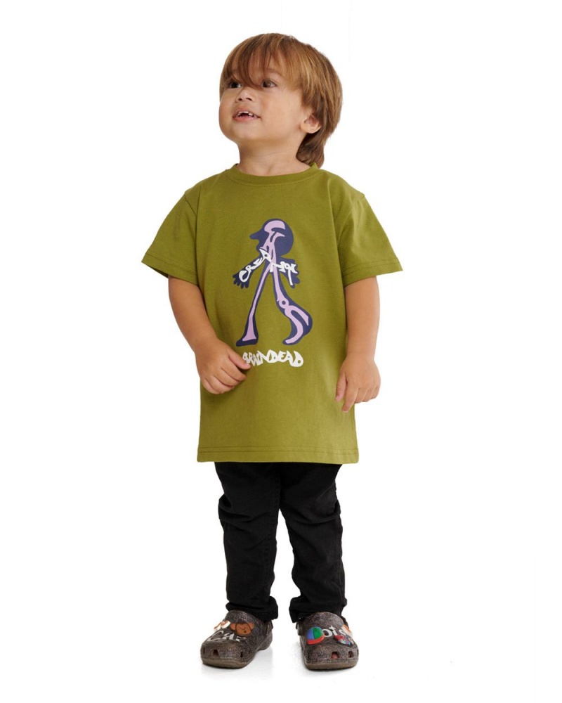 Green Brain Dead Creeper Kids T-Shirt | AU 6059834-PC