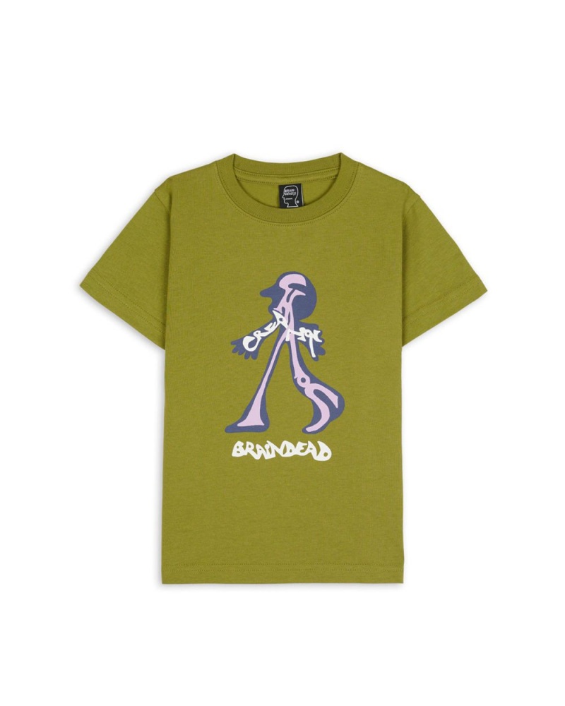 Green Brain Dead Creeper Kids T-Shirt | AU 6059834-PC