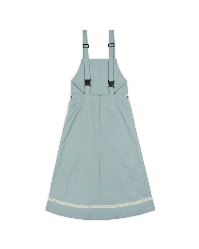 Green Brain Dead Doily Apron Utility Dress | AU 0391456-RN