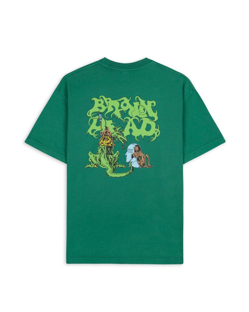 Green Brain Dead Dragon Digger Tee T-Shirt | AU 2043591-GU