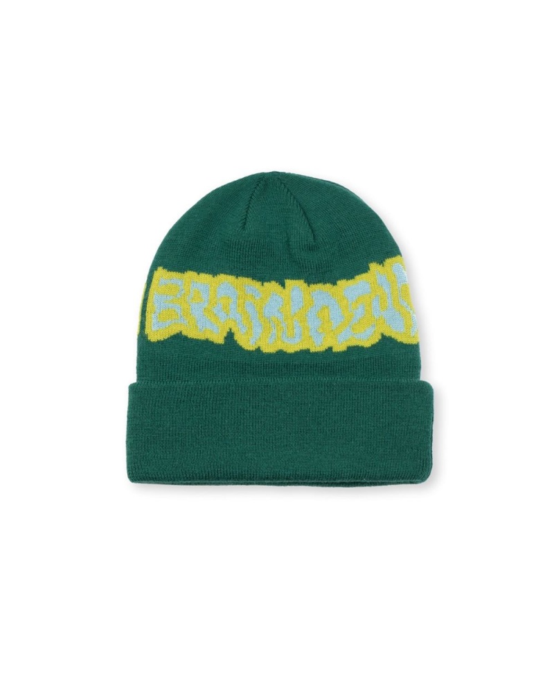 Green Brain Dead Dystopia Wool Beanie | AU 0751693-MQ