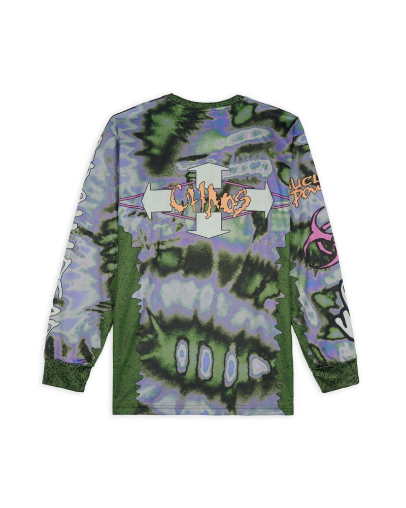 Green Brain Dead Equipment Chaos Team Tech Long Sleeve T-Shirt | AU 9834051-KT