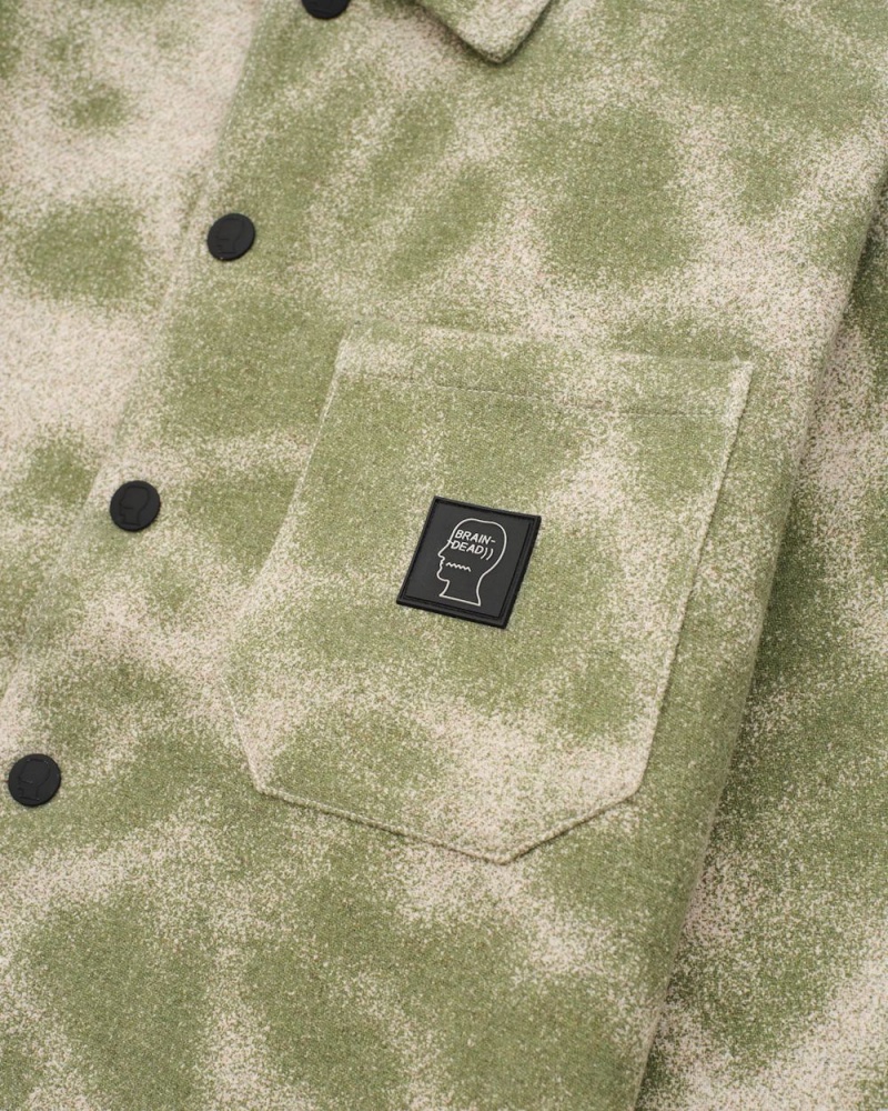 Green Brain Dead Fireworks Yarn Dyed Flannel Shirt | AU 7120895-DP