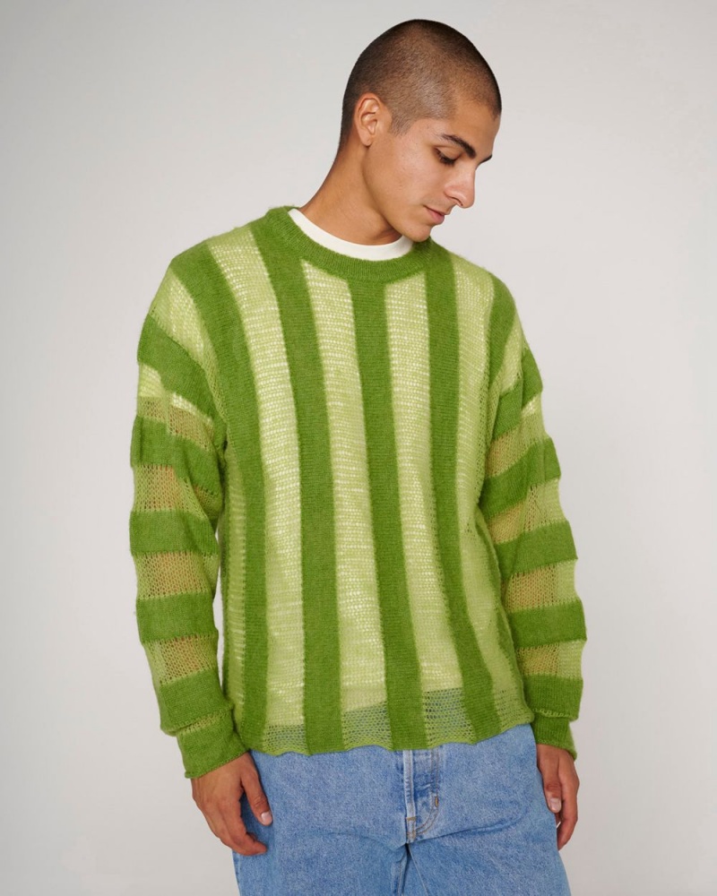 Green Brain Dead Fuzzy Threadbare Sweater | AU 4109276-QI