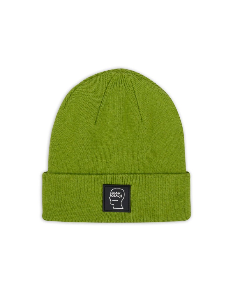 Green Brain Dead Fw22 Logo Head Wool Beanie | AU 5976084-UY