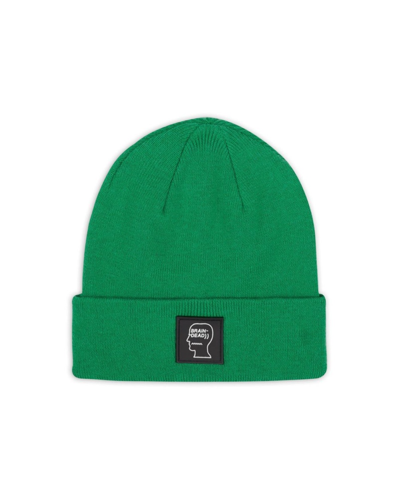 Green Brain Dead Fw22 Logo Head Wool Beanie | AU 0195642-JY