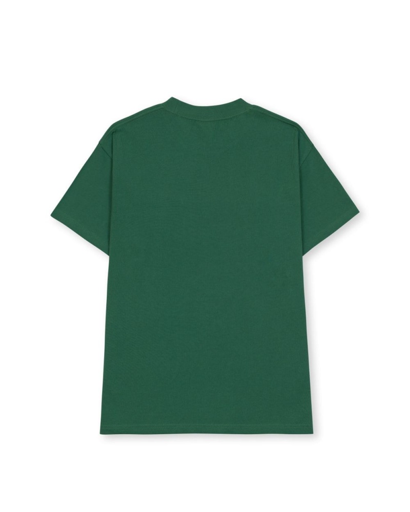 Green Brain Dead Heavyweight Jersey Mockneck Pocket W/Pvc T-Shirt | AU 7312806-KZ