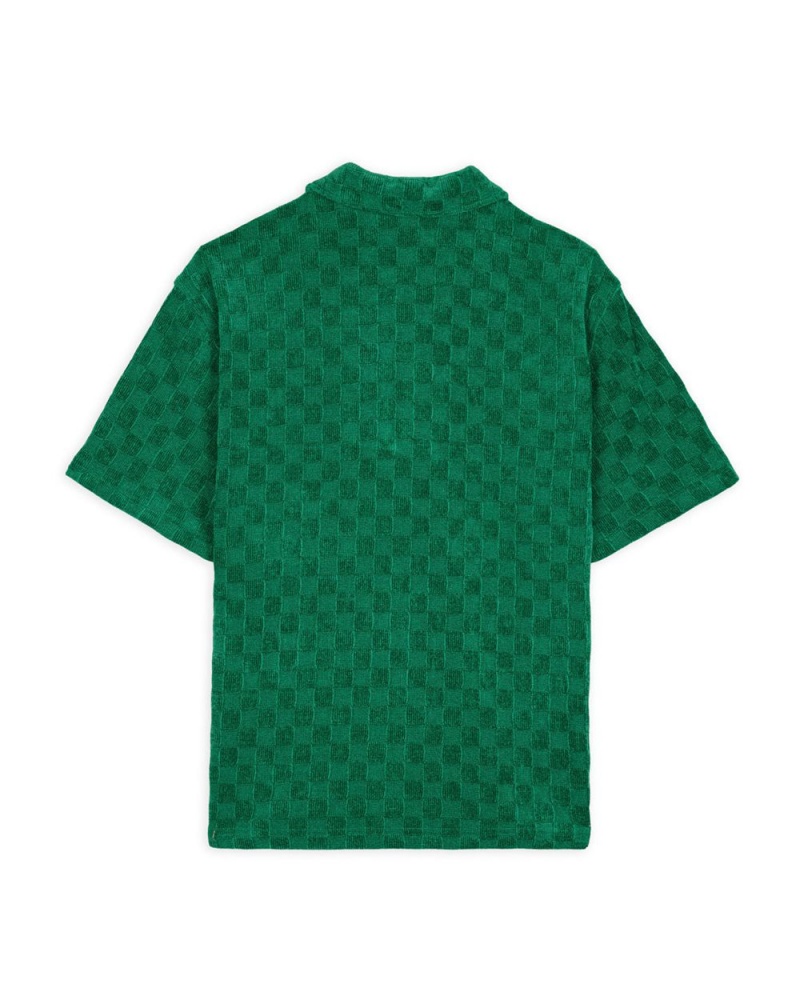 Green Brain Dead Knit Check Half Zip Shirt | AU 3120768-XW